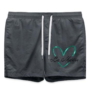 la mariée cœur vert pailleté - Short de bain - charbon - Devant - AI Model Male 185 light (185cm)