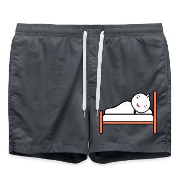oiseau dort lit fatigué nuit récupérer couverture paresseuse - Short de bain - charbon - Devant - AI Model Male 185 light (185cm)