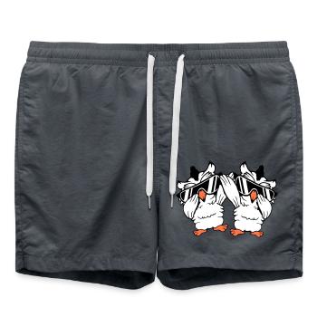 2 Owls Dabbing Dab Dance Pose Gesture Sunglasses - Swim Trunks - anthracite - Front - AI Model Male 185 light (185cm)