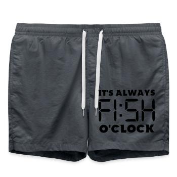 Es ist immer Fischzeit - Badeshorts - Anthrazit - Vorne - AI Model Male 185 light (185cm)