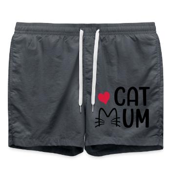 Katze - Badeshorts - Anthrazit - Vorne - AI Model Male 185 light (185cm)