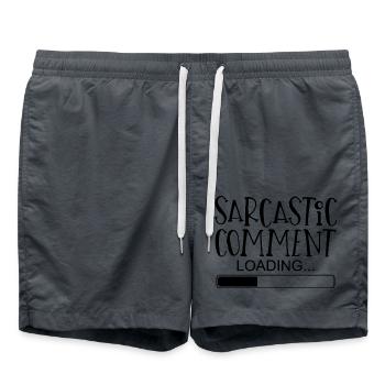 Sarcastic comment Sprüche Spruch lustig witzig - Badeshorts - Anthrazit - Vorne - AI Model Male 185 light (185cm)