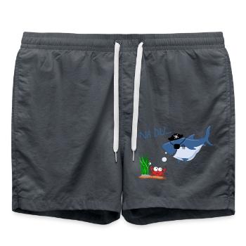 Nadu Weißer Hai trifft auf Krabbe - Badeshorts - Anthrazit - Vorne - AI Model Male 185 light (185cm)