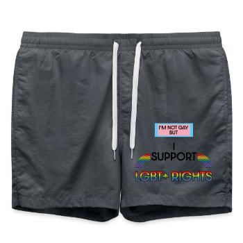 not gay support lgbt rights - Badeshorts - Anthrazit - Vorne - AI Model Male 185 light (185cm)