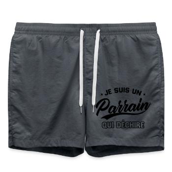Je Suis Un Parrain Qui Déchire - Short de bain - charbon - Devant - AI Model Male 185 light (185cm)