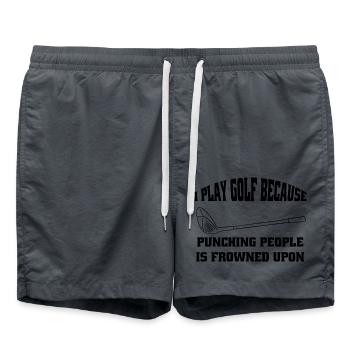 Golf Golf Club Quote Golf Ball Golfer - Swim Trunks - anthracite - Front - AI Model Male 185 light (185cm)