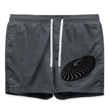 Geometrische Kreis Linien Spirale - Badeshorts - Anthrazit - Vorne - AI Model Male 185 light (185cm)