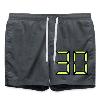 30. 30 JAHRE. 30-JÄHRIGES JUBILÄUM. 30-JÄHRIGES JUBILÄUM - Badeshorts - Anthrazit - Vorne - AI Model Male 185 light (185cm)