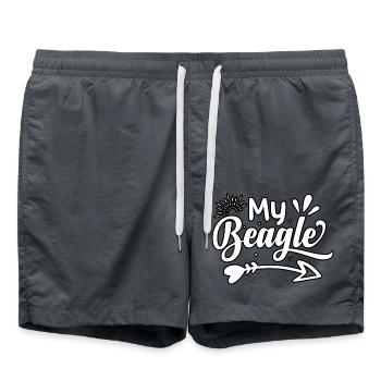 My Beagle - Swim Trunks - anthracite - Front - AI Model Male 185 light (185cm)