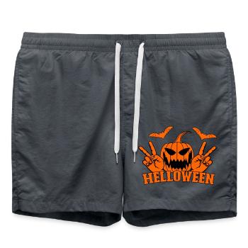 Helloween paix victoire main symbole chauve-souris - Short de bain - charbon - Devant - AI Model Male 185 light (185cm)