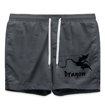Dragon - Vectorgraphique - Short de bain - charbon - Devant - AI Model Male 185 light (185cm)