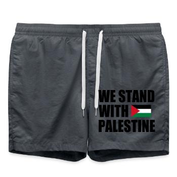 We stand with palestine - Swim Trunks - anthracite - Front - AI Model Male 185 light (185cm)