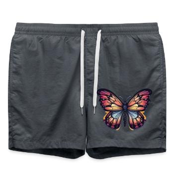 Bunter Schmetterling - Badeshorts - Anthrazit - Vorne - AI Model Male 185 light (185cm)
