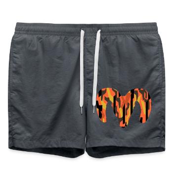 Dickhornschaf Camouflage – Wildnis pur - Badeshorts - Anthrazit - Vorne - AI Model Male 185 light (185cm)