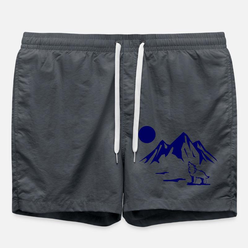 Wolf Full Moon - Swim Trunks - anthracite