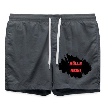 HÖLLE NEIN! I Jugendwort 2024 - Badeshorts - Anthrazit - Vorne - AI Model Male 185 light (185cm)