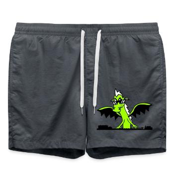 Wing Dragon DJ Mixer Fête Monster Musique - Short de bain - charbon - Devant - AI Model Male 185 light (185cm)