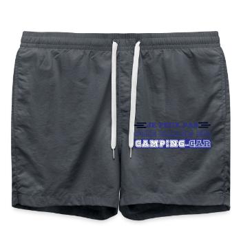 Ich kann nicht in einem Wohnmobil wegfahren - Badeshorts - Anthrazit - Vorne - AI Model Male 185 light (185cm)