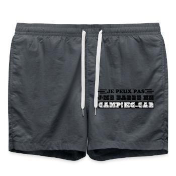 Ich kann nicht in einem Wohnmobil wegfahren - Badeshorts - Anthrazit - Vorne - AI Model Male 185 light (185cm)