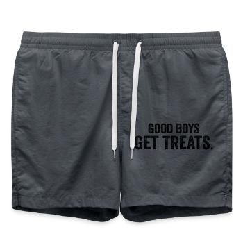 Good Boys Get Treats | Funny - Short de bain - charbon - Devant - AI Model Male 185 light (185cm)