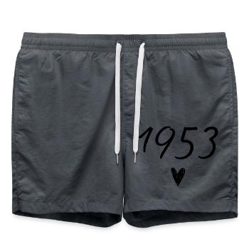 1953 Heart Birthday - Swim Trunks - anthracite - Front - AI Model Male 185 light (185cm)