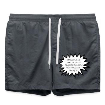 Phrases humoristique - Short de bain - charbon - Devant - AI Model Male 185 light (185cm)