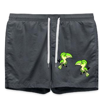 papagei 2 - Badeshorts - Anthrazit - Vorne - AI Model Male 185 light (185cm)