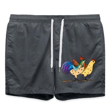 Hahn und Henne - Badeshorts - Anthrazit - Vorne - AI Model Male 185 light (185cm)