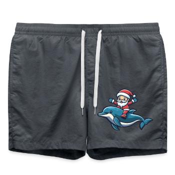 Dolphin Santa Claus - Swim Trunks - anthracite - Front - AI Model Male 185 light (185cm)