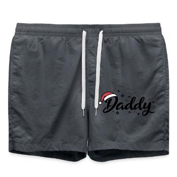 Weihnachtsmütze Daddy Papa - Badeshorts - Anthrazit - Vorne - AI Model Male 185 light (185cm)