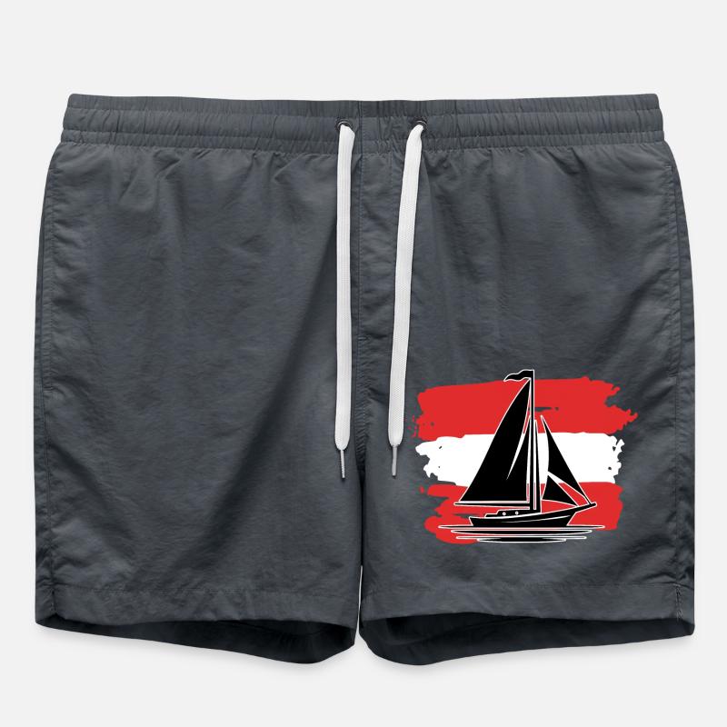 Voilier drapeau autrichien - Short de bain - charbon