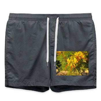bird of paradise (in german Paradiesvogelbaum) - Swim Trunks - anthracite - Front - AI Model Male 185 light (185cm)
