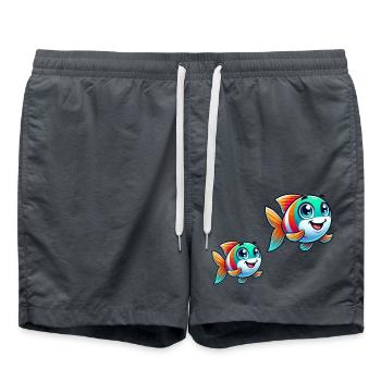 Fish Comic - Swim Trunks - anthracite - Front - AI Model Male 185 light (185cm)