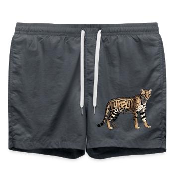 Cheetah - Cute Wildcat Motifs - Swim Trunks - anthracite - Front - AI Model Male 185 light (185cm)