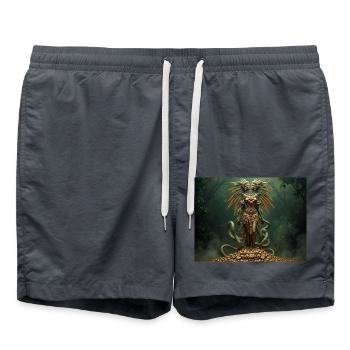 Coatlicue, déesse aztèque de la terre de la vie et de la mort - Short de bain - charbon - Devant - AI Model Male 185 light (185cm)