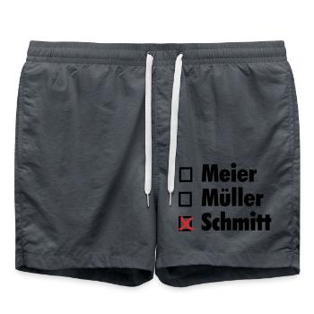 Ankreuzshirt - Badeshorts - Anthrazit - Vorne - AI Model Male 185 light (185cm)