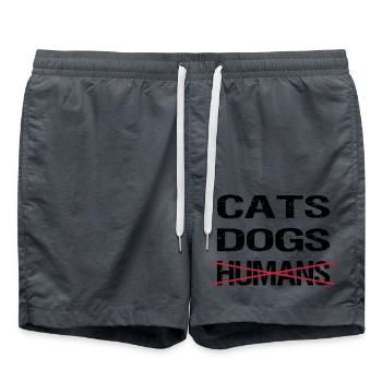 CHATS CHIENS - Short de bain - charbon - Devant - AI Model Male 185 light (185cm)