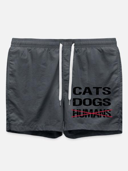CATS DOGS HUMANS - Badeshorts - Anthrazit