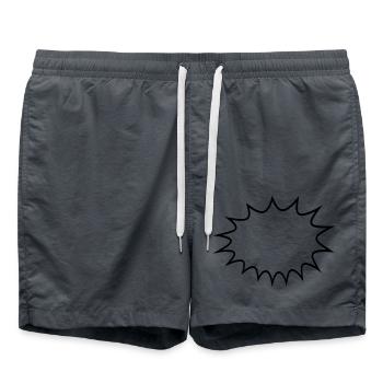 sprechblase comic cartoon denkblase rahmen umrandu - Badeshorts - Anthrazit - Vorne - AI Model Male 185 light (185cm)