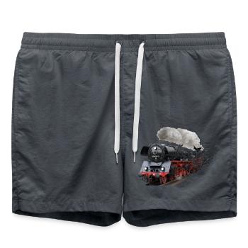 Steam locomotive - Swim Trunks - anthracite - Front - AI Model Male 185 light (185cm)