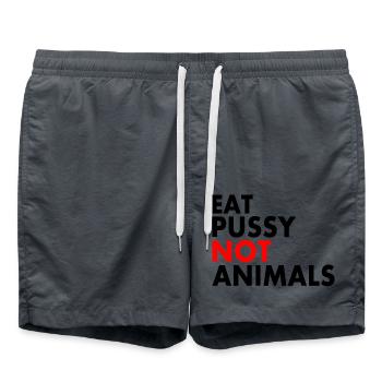 Eat pussy not animals - Short de bain - charbon - Devant - AI Model Male 185 light (185cm)