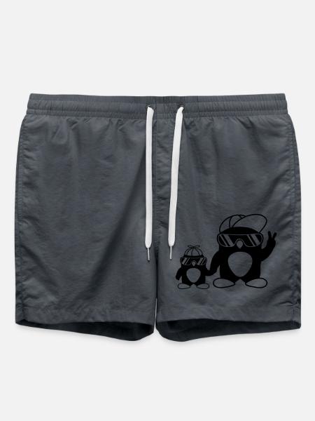 Papa kid pingouins cool - Short de bain - charbon