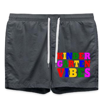 kindergarten vibes - Swim Trunks - anthracite - Front - AI Model Male 185 light (185cm)