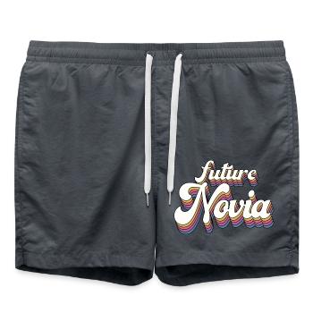 Future Novia Girlfriend Engagement Wedding Gift - Swim Trunks - anthracite - Front - AI Model Male 185 light (185cm)
