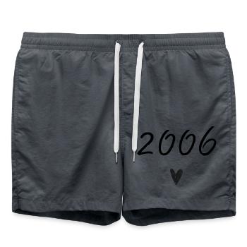 2006 Herzgeburtstag - Badeshorts - Anthrazit - Vorne - AI Model Male 185 light (185cm)