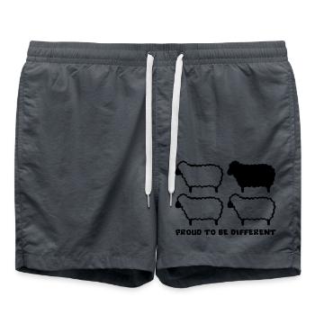 MOUTONS DIFFÉRENTS - 1C - Short de bain - charbon - Devant - AI Model Male 185 light (185cm)