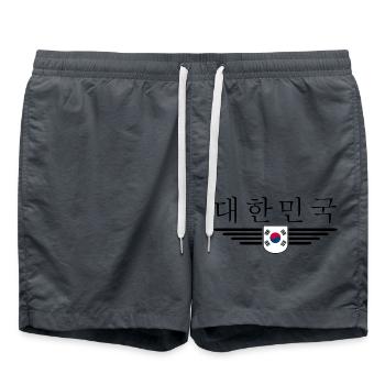 J’aime la Corée du Sud Design T-shirt Outfit - Short de bain - charbon - Devant - AI Model Male 185 light (185cm)