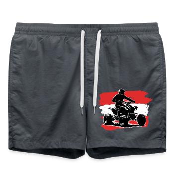 Austria Flag Quad - Swim Trunks - anthracite - Front - AI Model Male 185 light (185cm)