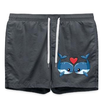 Wal Paar Valentinstag - Badeshorts - Anthrazit - Vorne - AI Model Male 185 light (185cm)