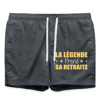 La légende prend sa retraite pension retraité - Short de bain - charbon - Devant - AI Model Male 185 light (185cm)